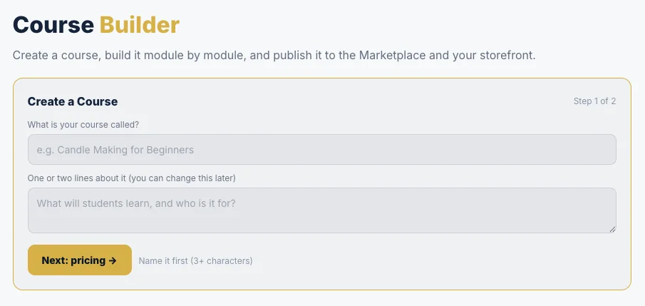 The Course Builder