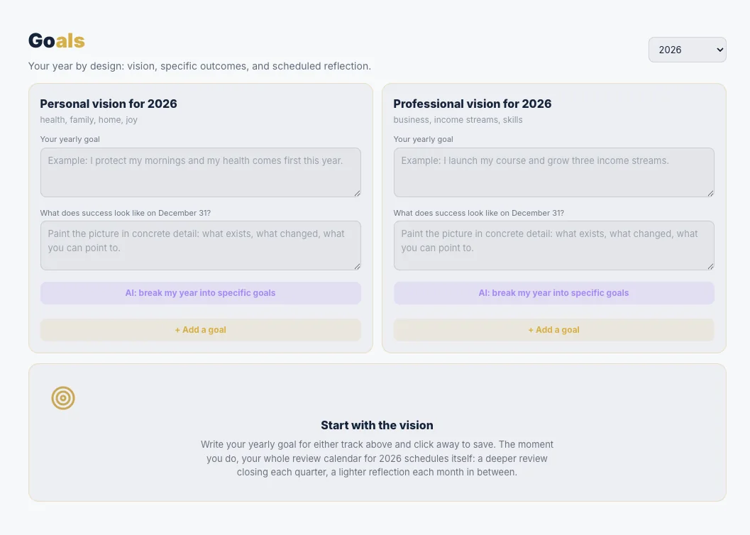 Goals: your year by design, personal and professional